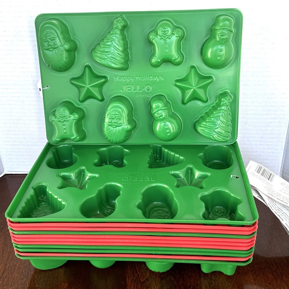 Set of 12 Jello Holiday Xmas Jigglers Molds Santa Snowman Gingerbread Man Tree